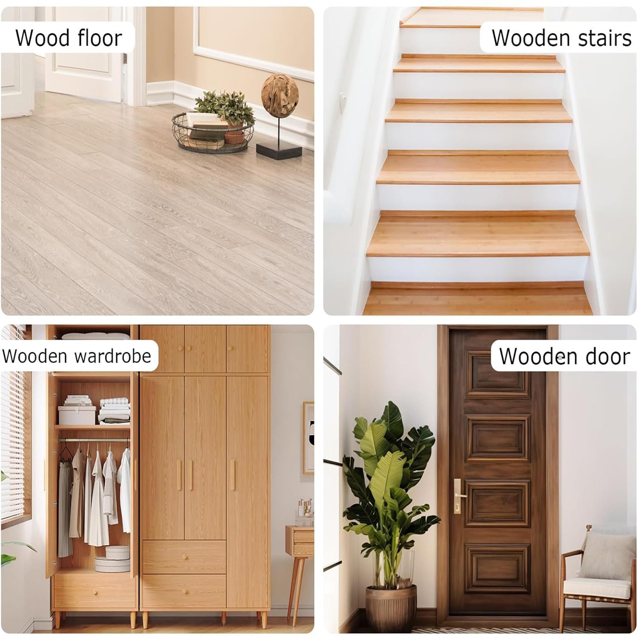 Kit di Riparazione Laminate 13 Pezzi, Kit di Riparazione parquet e Vinile con Stucco per Legno e Penna in Cera Dura Calda per Riparare i Danni ai Pavimenti in Legno