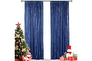 Hahuho Navy Sequin Backdrop Curtain: Shimmering Elegance for Lavish Occasions