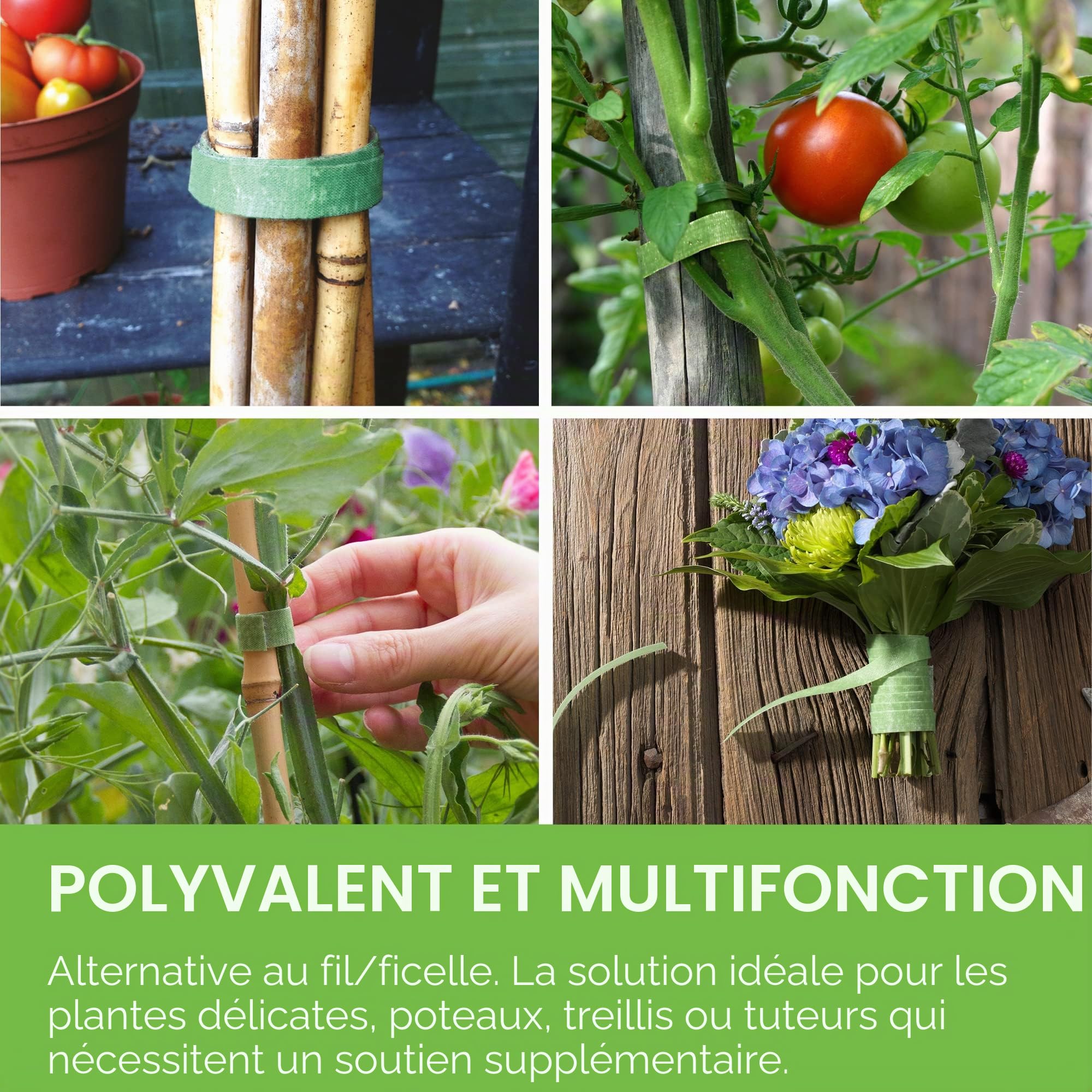Velcro Marque One-Wrap Ruban Auto-Agrippant Pour Plantes, 12 Mm X 5 M, Vert - Solution Sécurisée Réutilisable Et Respectueuse Des Plantes Pour Sangles D’Attaches Pour Les Arbres Et Plantes