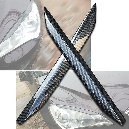 Miniatura 1 de Real fibra de carbono ojo tapa ceja párpado ceja faro cubierta para Hyundai Genesis Coupé 2010 11 12 13 14 15 2016