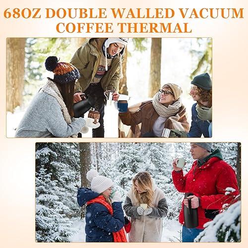 Miniatura 7 de Norme Jarra térmica de café de acero inoxidable con aislamiento para líquidos calientes, dispensador de jarra térmica con cepillos para mantener la