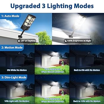 2-Pack 6000W Solar Street Lights Outdoor Waterproof, 6500K