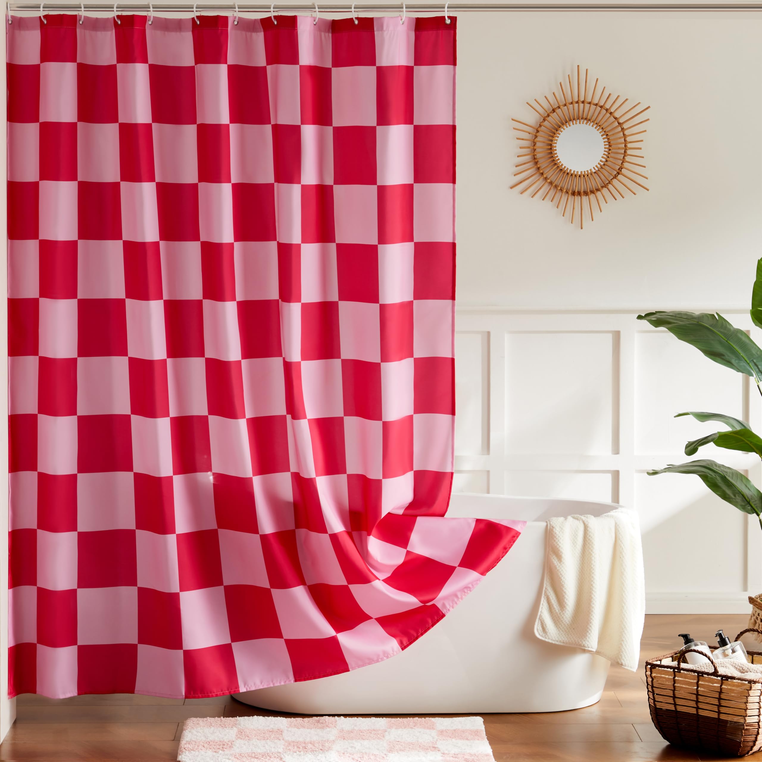 Ohocut Checkered Shower Curtain - Image 2