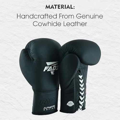 Miniatura 3 de Authentic Series A2 - Guantes de boxeo unisex con cordones, piel de vaca auténtica, óptimos para boxeo, artes marciales, artes marciales y sparring