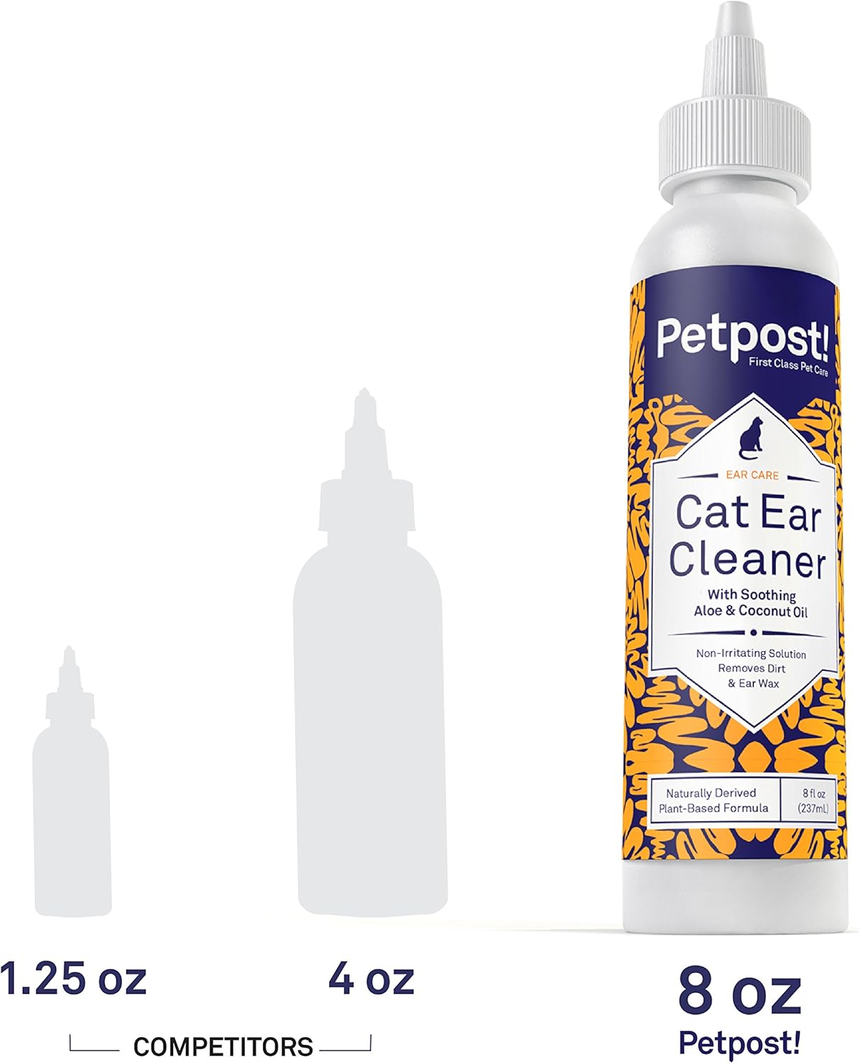 Petpost | Cat Ear Cleaner - Best Ear Remedy for Cats - Natural Coconut Oil Treatment Drops - Alcohol & Medicine Free - 8 Oz. : Pet Supplies