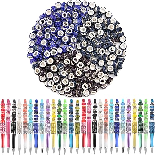 Vista 159 de 200 cuentas europeas de agujero grande – Mixcolor Lampwork Rhinestone Craft Beads para bricolaje pulseras joyería fabricación