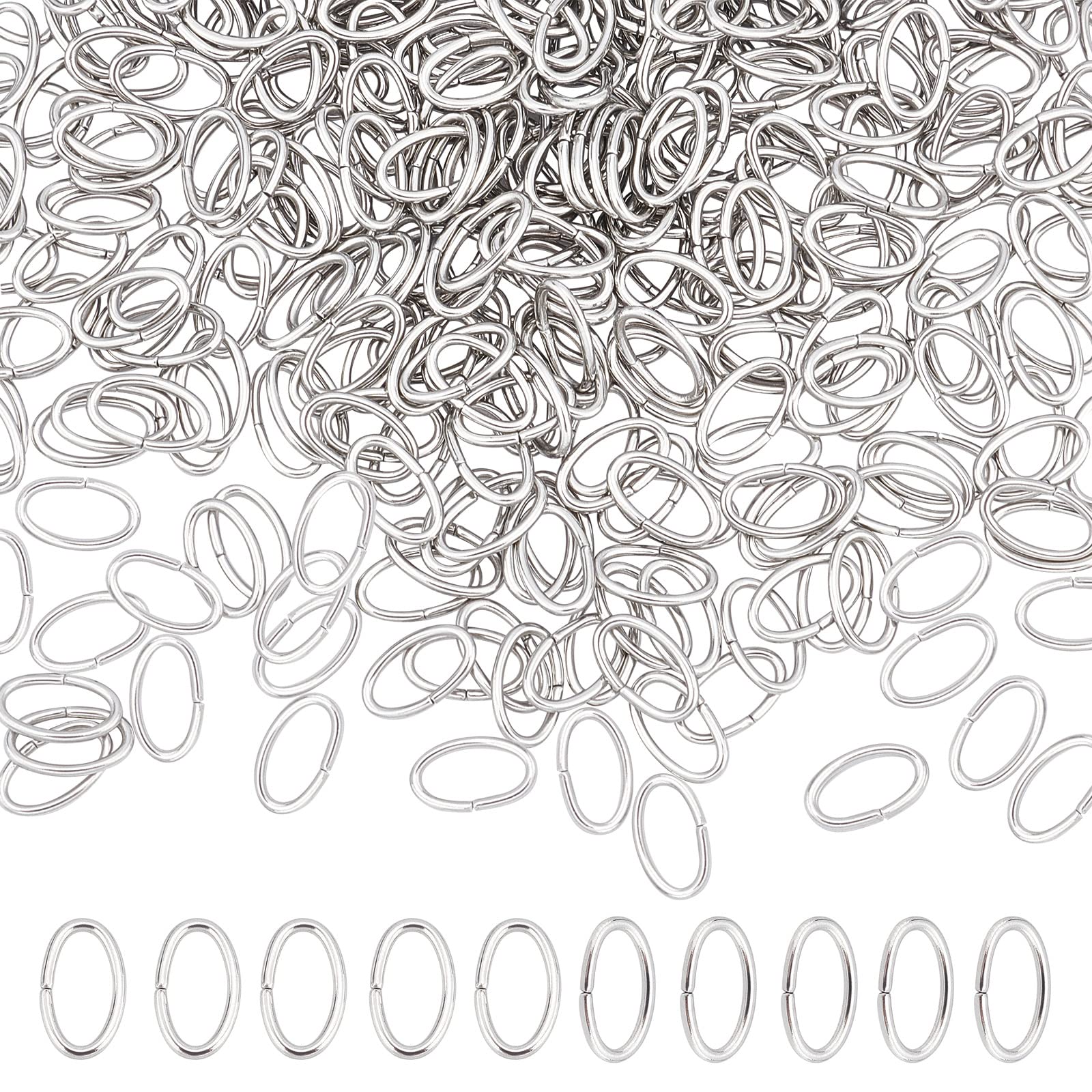 DIICOSMETIC Anelli Di Salto Ovali In Acciaio Inox - 400 Pezzi, 4x8 Mm, Per Creazione Gioielli - Foto 5