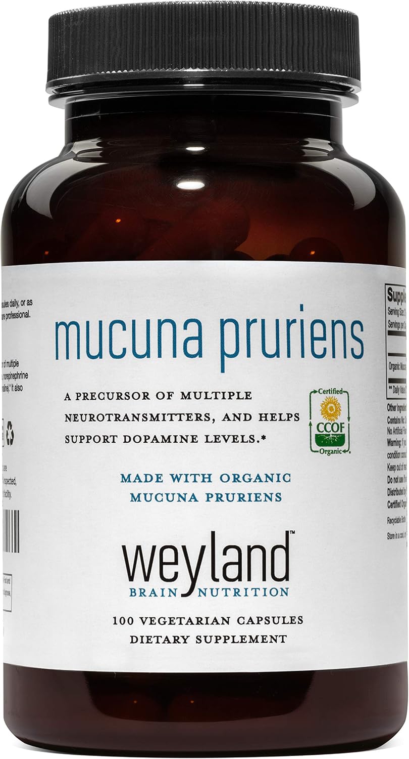 Weyland Brain Nutrition Made with Organic Mucuna Pruriens 1000mg (1 Bottle)