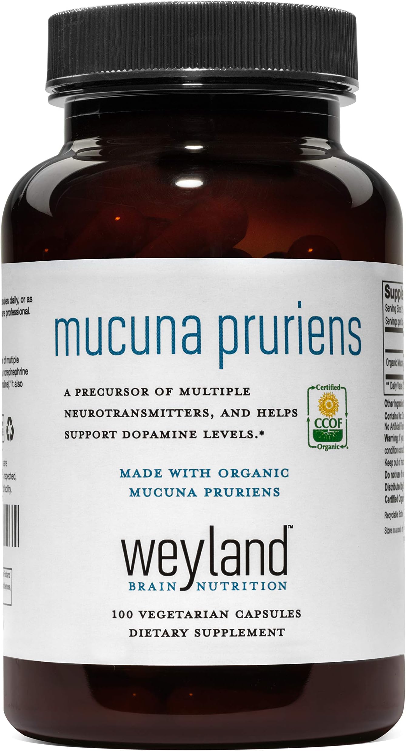 Made with Organic Mucuna Pruriens 1000mg (1 Bottle)