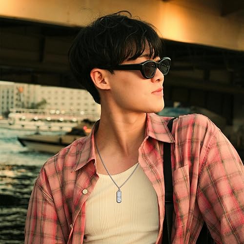 Miniatura 2 de OIDEA Stainless Steel Pill Case Capsule Cross Medicine Keepsake Pendant Necklace Jewelry for Women and Men 22 inch Chain