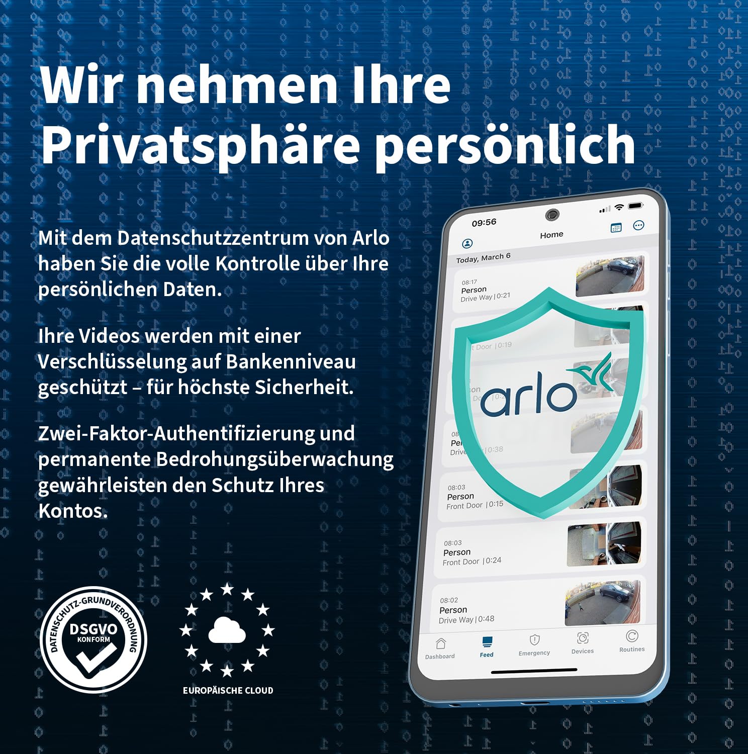 Arlo Ultra 3 Überwachungskamera Aussen WLAN, 2er Set mit 2 Solar Panel, Kabellos, 4K UHD, KI-Erkennung, Auto-Tracking, Farb-Nachtsicht, Zwei-Wege-Audio, Lokaler Speicher, mit Arlo Secure Testversion