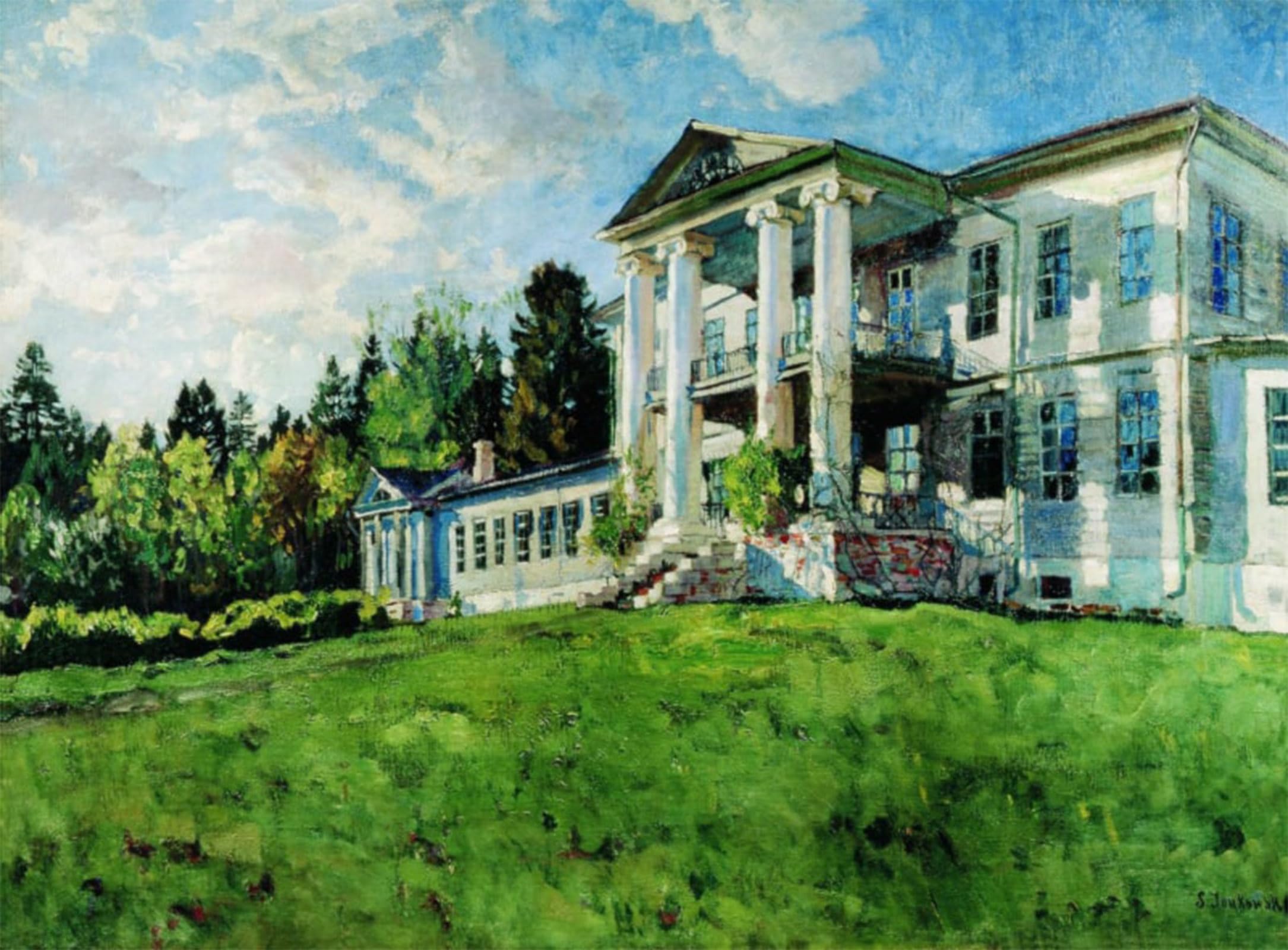 POSTERIIk Famous Modern Artwork Art Mural Summer Morning. The Rozhdestveno Estate Stanislav Zhukovsky Oil Paintings Pictures for Home Decor 60x90cm