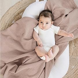 Konssy 3 Pack Muslin Swaddle Blankets for Unisex, Newborn Receiving Blanket, Large 47 x 47 inches, Soft Breathable Muslin Baby Swaddles for Boys & Girls