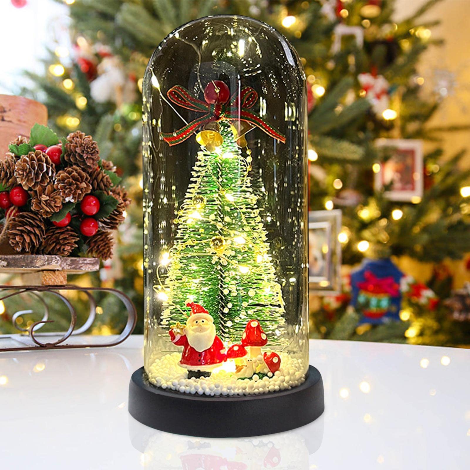 Amazon.co.jp: FIDEMM クリスマススノードーム ミニクリスマス