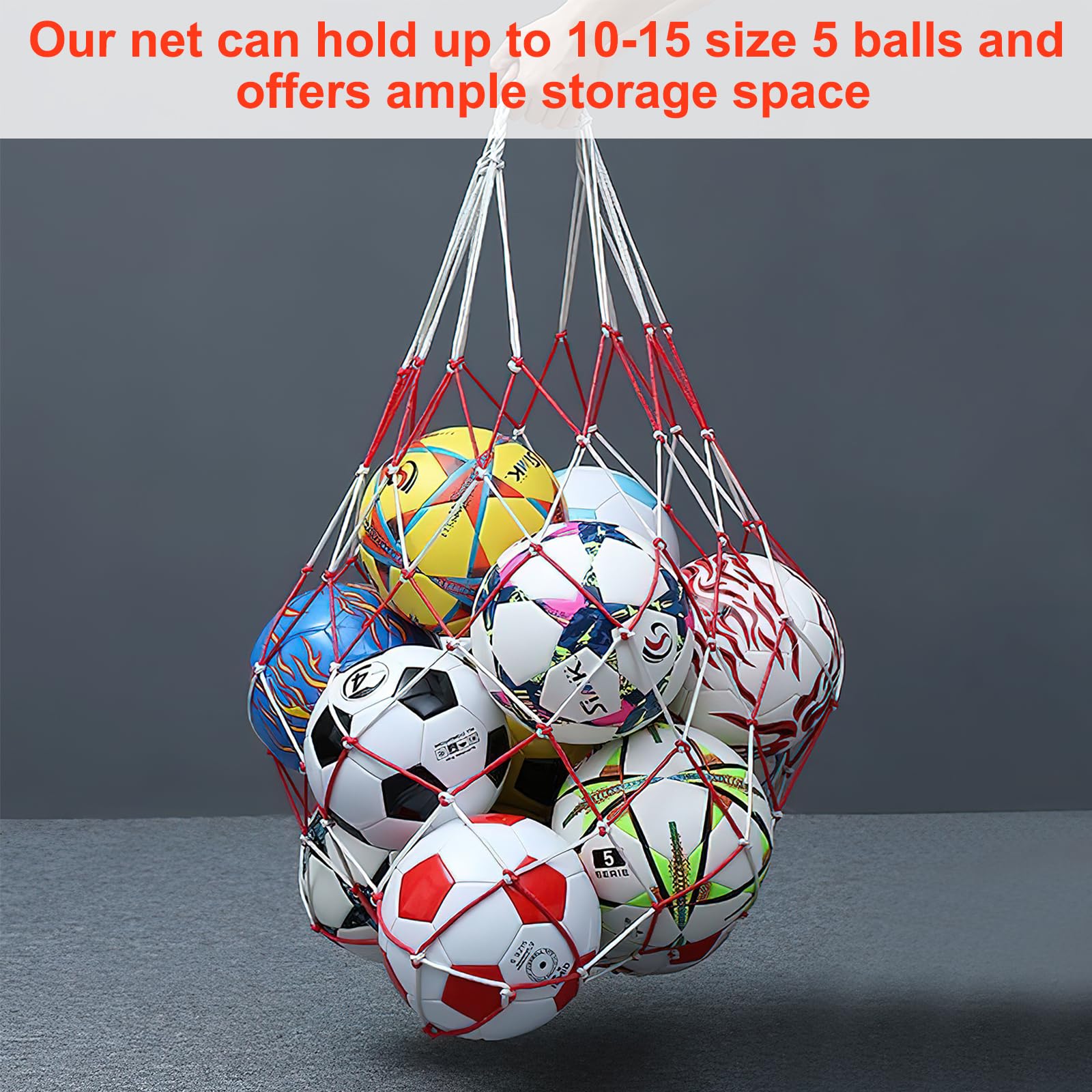 Red para pelotas extragrande para fútbol, baloncesto, balonmano y voleibol con correa para el hombro