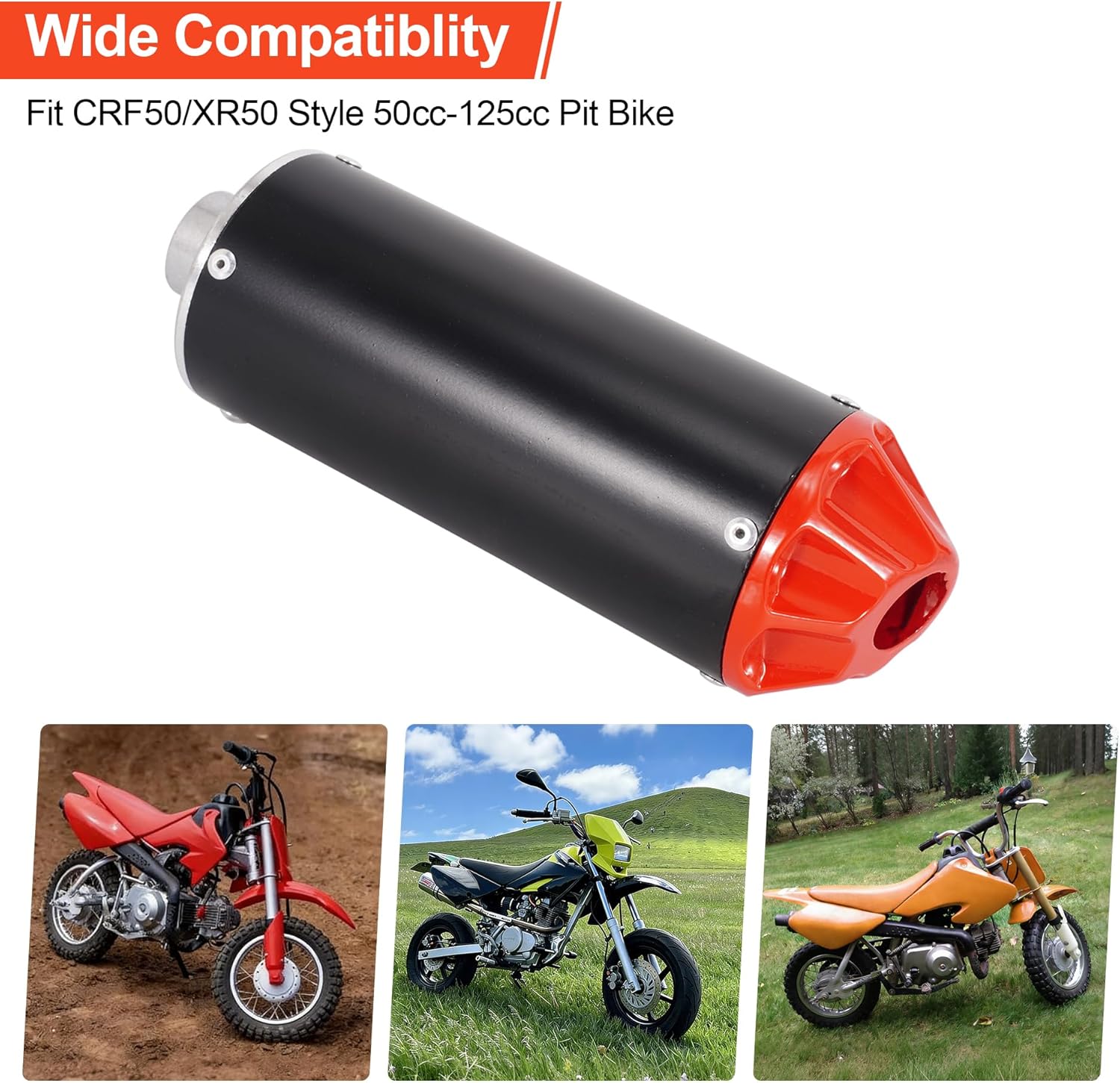 28mm Exhaust Muffler Silencer Pipe Kit for CRF50 XR50 70cc 110cc 125cc SR110 Rock eta Taotao DB10 DB14 xpro db-x20 SDG Coolster Chinese Dirt Pit Bike Motocross - Red