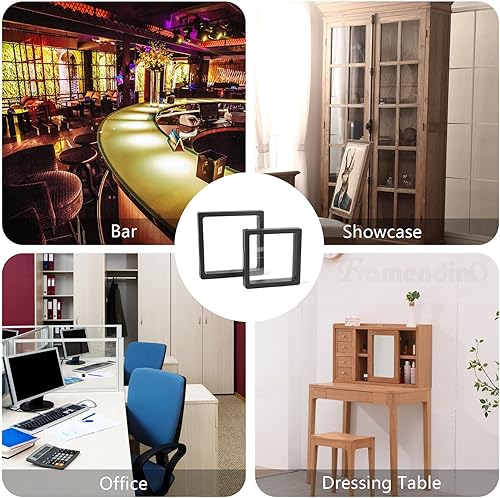 Miniatura 3 de Framendino, Paquete de 10 vitrinas flotantes 3D negras con marco flotante Challenge para exhibir monedas, soportes de exhibición flotante, caja de