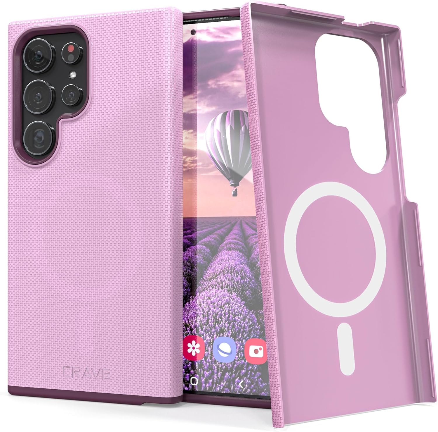 Crave Dual Guard for Samsung Galaxy S24 Ultra Case, Compatible with MagSafe Shockproof Protection Dual Layer Case for Samsung Galaxy S24 Ultra - Lilac