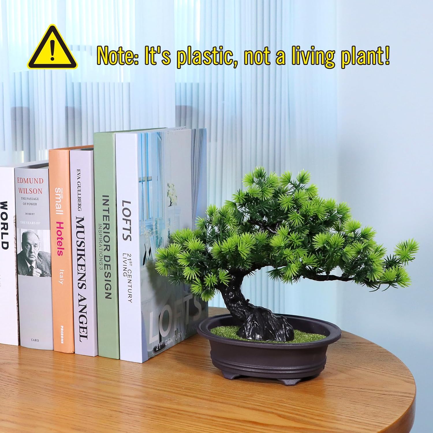 Artificial Bonsai Tree Fake Plants for Home Decor, Living Room Bathroom Bookshelf Entryway Table Wall Shelf Modern Farmhouse Decor, 9.5" Tall, Green - Image 2