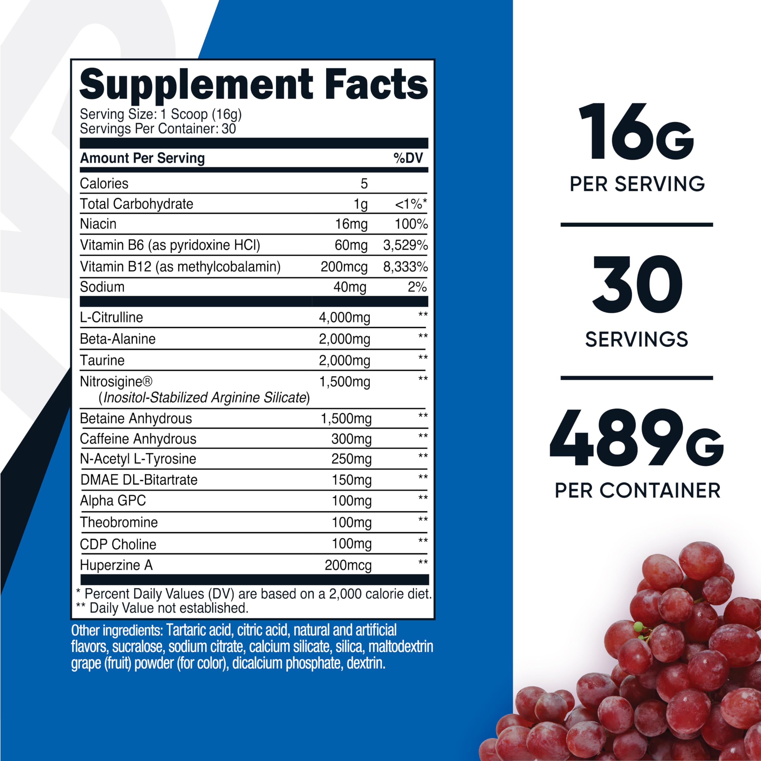 Nutricost Pre-X Extreme Pre-Workout Powder Complex (Grape) 30 Servings — Amazon image 2