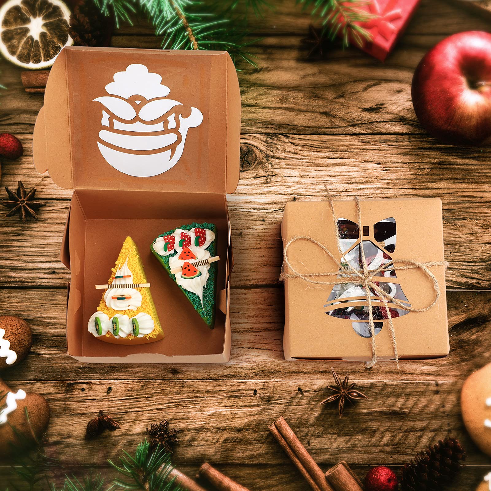 Christmas Cookie Boxes - 30 Pack Kraft Gift Boxes -4 Christmas Cookie Boxes - 30 Pack Kraft Gift Boxes -4