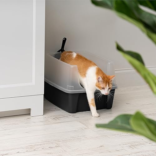 Miniatura 5 de IRIS USA Cat Litter Box High Sided and Enclosed Kitty Litter Box with Scoop