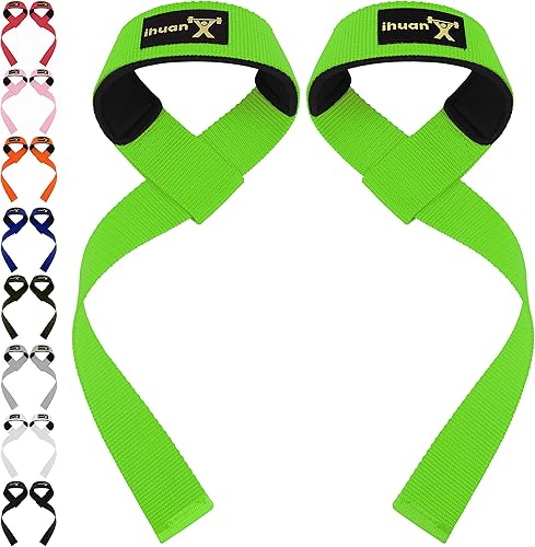 ihuan Correas de muñeca para levantamiento de pesas - Correas de levantamiento para levantamiento de pesas Muñequeras de gimnasio con agarre extra