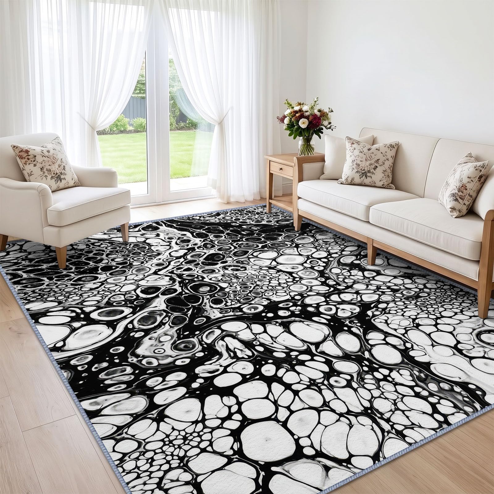 Dywan o strukturze plastra miodu z organicznymi bąbelkami, 160 x 230 cm
