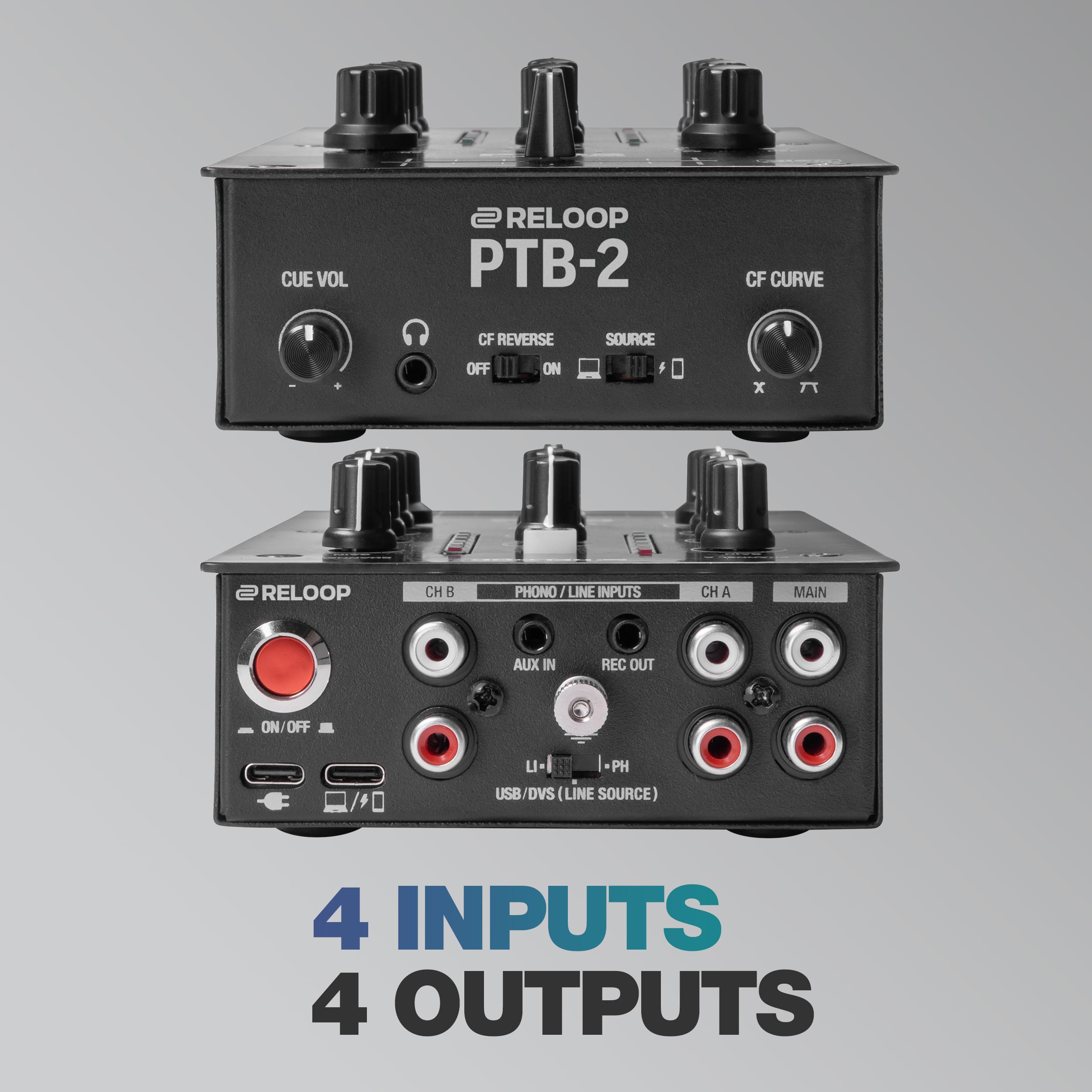 Reloop PTB-2 - Mixer DJ compatto e mobile 2+1 canali