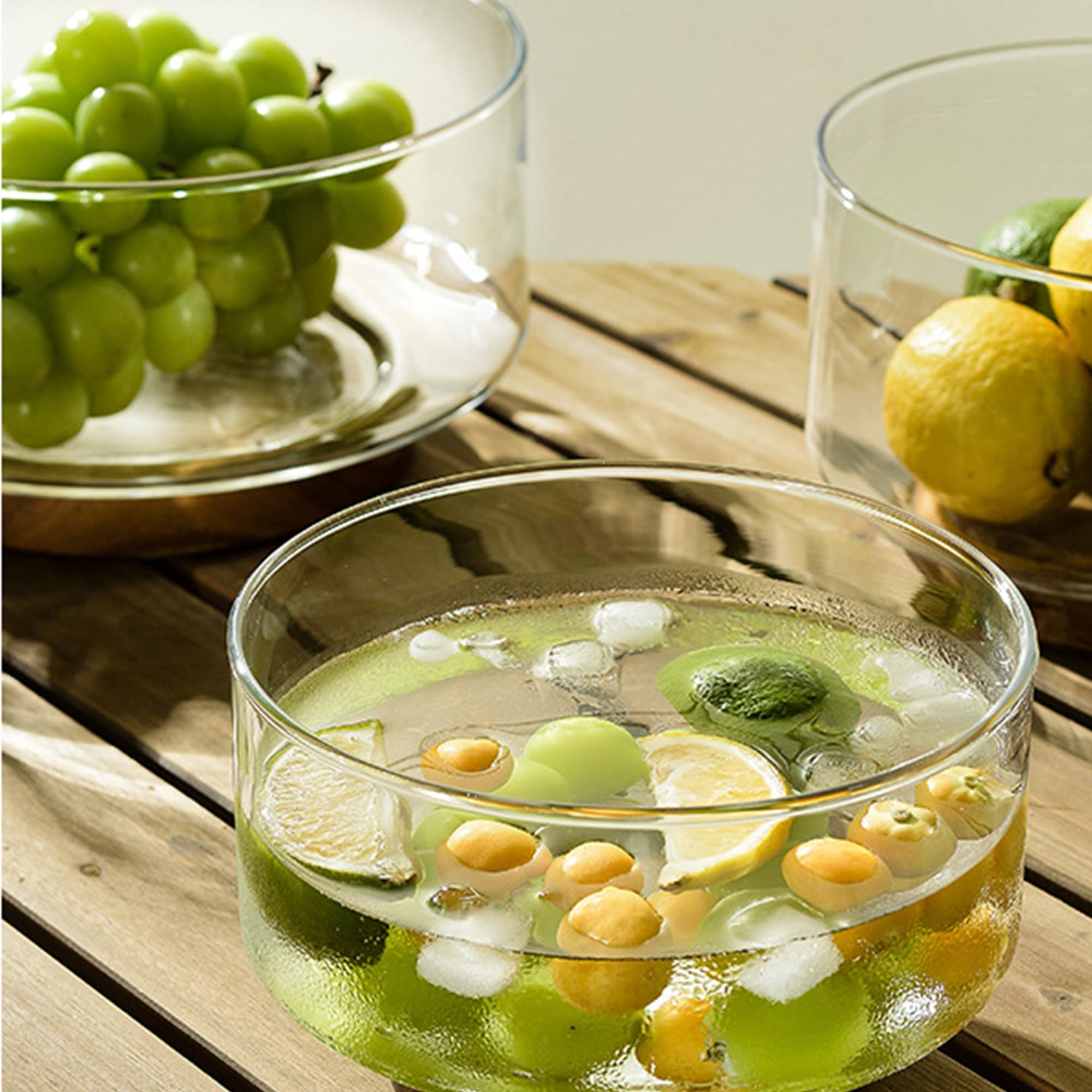 Insalatiera In Vetro Con Pinze Per Insalata In Legno,Versatile Piatto Da Portata, Materiale Vetro Senza Piombo, Design Di Grande Capacità, Alta Stabilità Per Insalate, Frutta