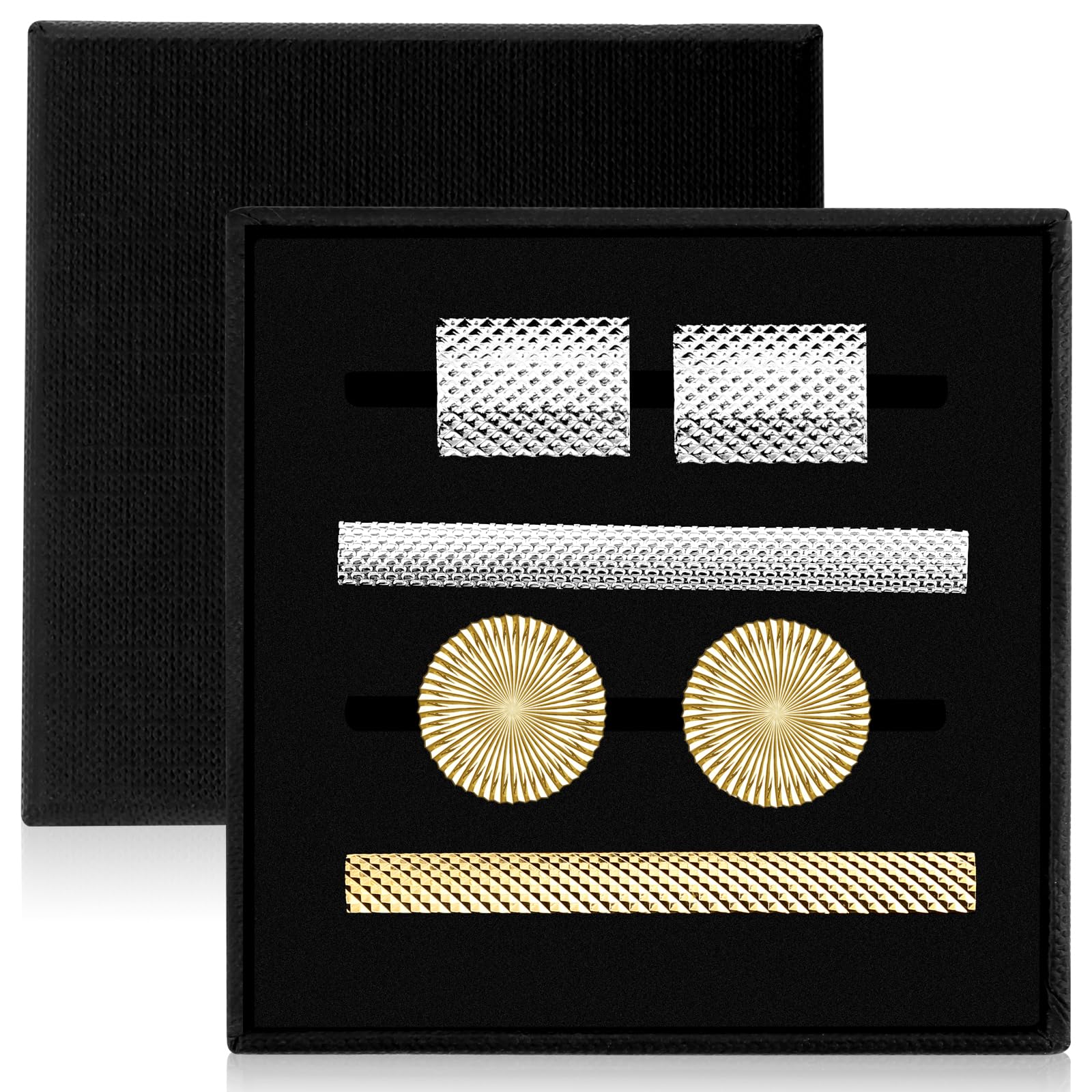 URKEY Cufflink and Tie Clip Set - Men's Jewelry Accessories in Gift Box