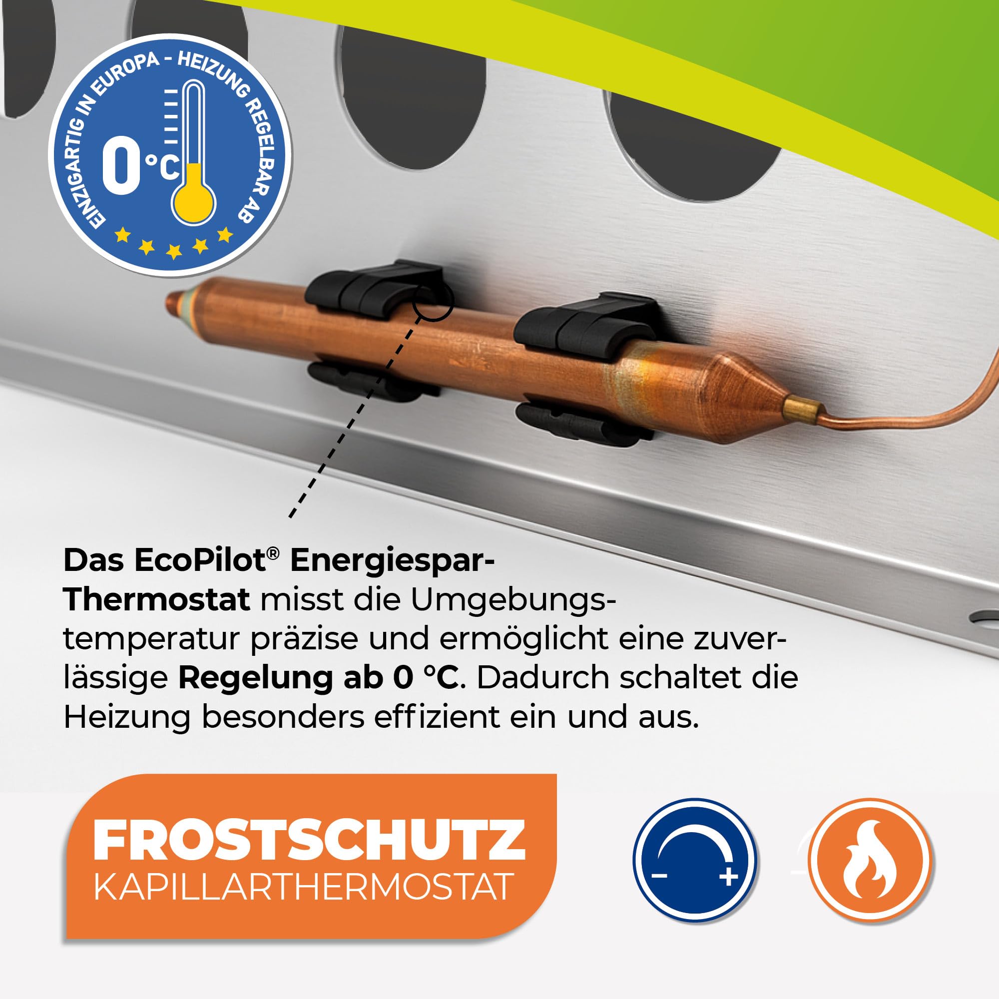 BioGreen EcoPilot 4500 Chauffage de serre à gaz 4500W acier inoxydable argenté 38x17x40 cm pour serres jusqu'à 22 m²