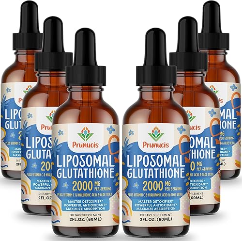 Líquido de glutatión liposomal de 2000 MG, 98% de absorción, suplemento líquido de glutatión, forma activa L-glutatión, potente antioxidante sin OMG