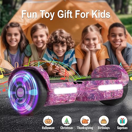 Miniatura 7 de Scooter, luces LED Bluetooth y Corlorful, potencia de rango de 7.5 mph y millas por motor dual de 250 W, regalos para niños y adultos, niñas y niños