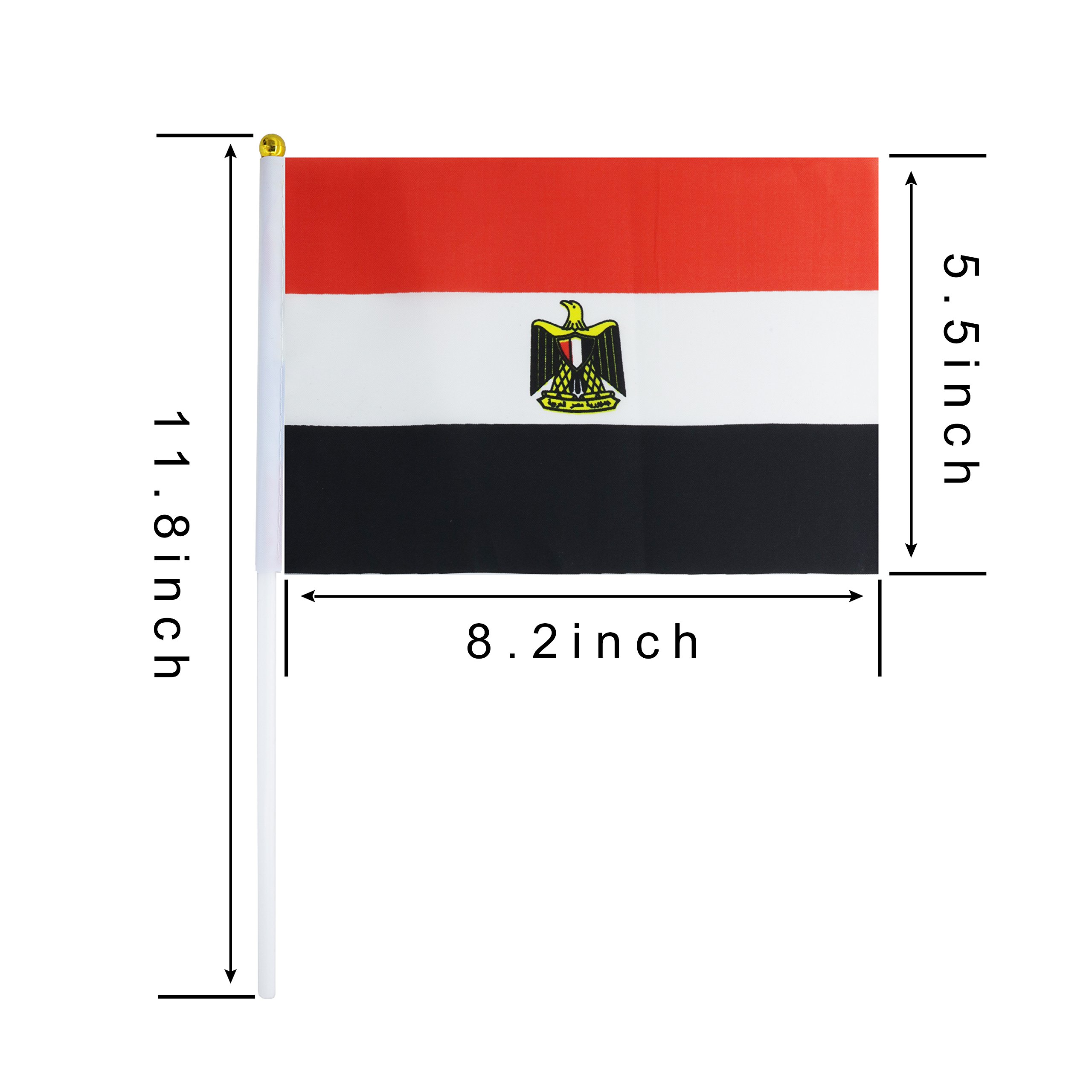 50 Pack Hand Held Small Mini Flag Egypt Flag Egyptian Flag Stick Flag