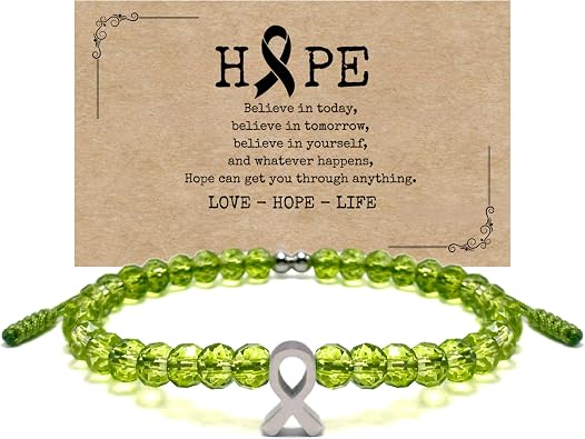 LAMIBEE Bracelet For A Cause, Crystal Bead Bracelet, Awareness Ribbon Bangle Bracelets, Wristbands for Awareness, Protection Surfer String Bracelet for Men, Women