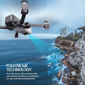Potensic D88 Foldable Drone, 5G WiFi FPV Drone with 2K Camera, RC Quadcopter for Adults and Experts, GPS Return Home, Ultrasonic Altitude Setting, Optical Flow Positioning, Brushless Motors with Case