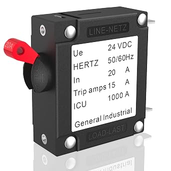 ANPABO Upgraded 20A Reset Fuse for Children Ride On Toy Car, 125/250V AC 50/60Hz 80VDC Circuit Breakers, Single Pole Type Current Overload Protector
