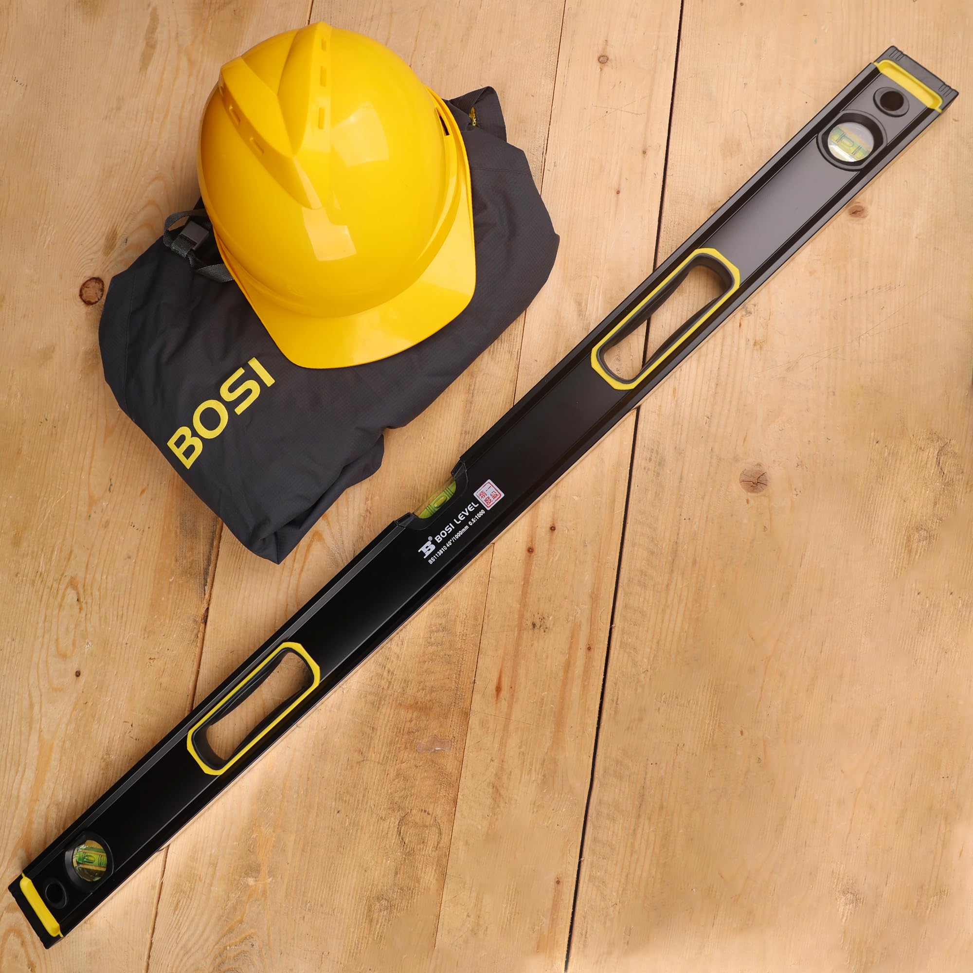 Livella magnetica della bolla di 40"/1000mm, Dual-View/lega di alluminio ad alta resistenza | Precisione 180°/45°/90° 3-Vial, tappo terminale ammortizzante, professionale per livellamento/misurazione