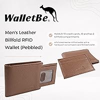 Vista 2 de WalletBe Billfold RFID Wallet de cuero para hombre Pebbled Marrón Cartera RFID