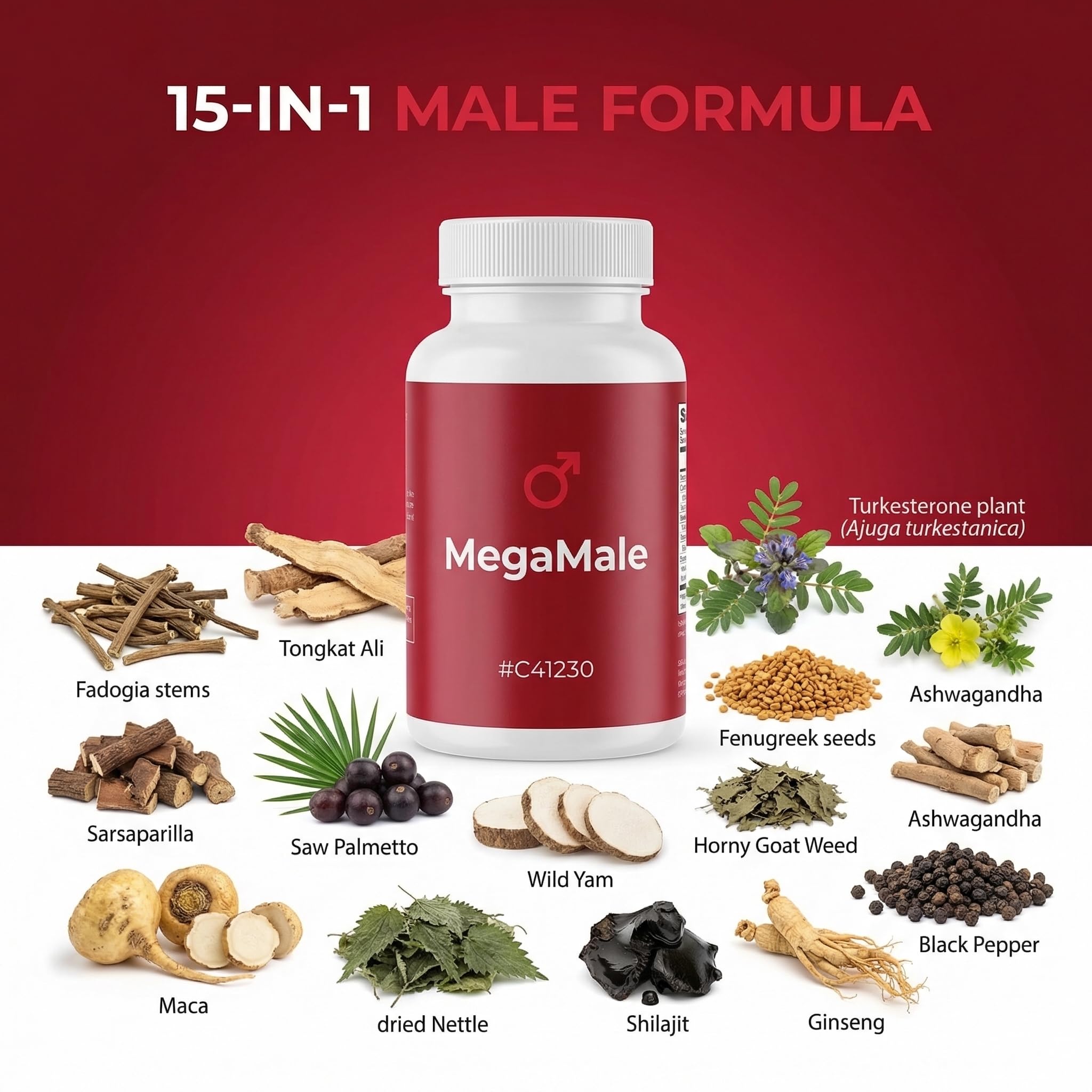 Clean Nutraceuticals Fadogia Agrestis Tongkat Ali Turkesterone Supplement with Horny Goat Weed, Saw Palmetto, Maca Root, Siberian Ginseng, Tribulus Terrestris, Fenugreek, Wild Yam - 60 Count — Amazon image 4