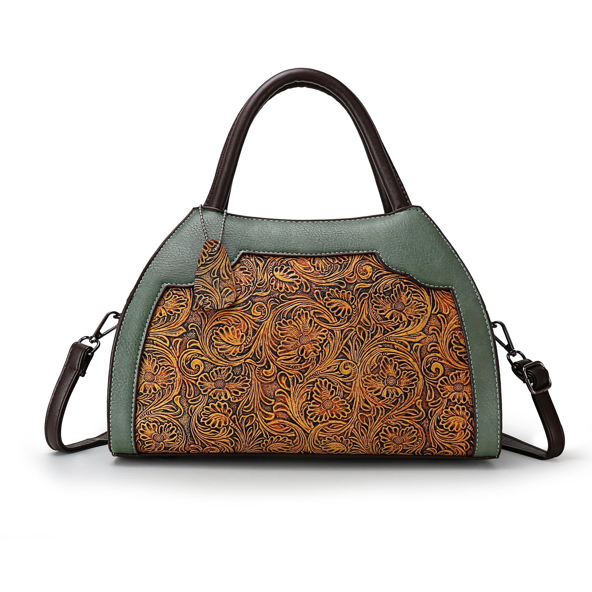 LETEULOFashionable PU Leather Women's Handbag with Large Capacity Elegant Retro Relief Texture Removable Shoulder Strap Multipurpose Shoulder Bag for Women Christmas Gifts