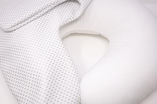 Miniatura 6 de All American Collection Almohada de viaje de enfermería con diseño de lunares plateados de algodón ligero de felpa suave cómoda para mamá bebé niño