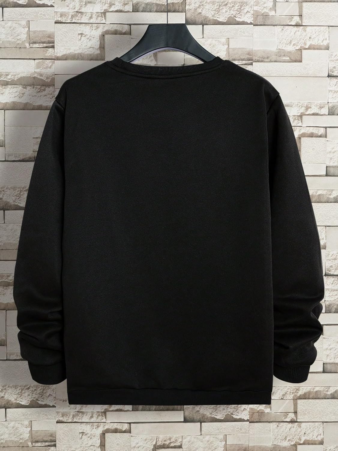 SHENHE Men's Oversized Crew Neck Graphic Letter Long Sleeve Sweatshirt Pullover Top - Image 2