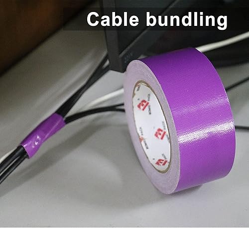 Miniatura 7 de BOMEI PACK Paquete de 2 cintas adhesivas moradas resistentes, 0.354 in de grosor, 2 pulgadas x 30 yardas, fuerte resistencia industrial, flexible,