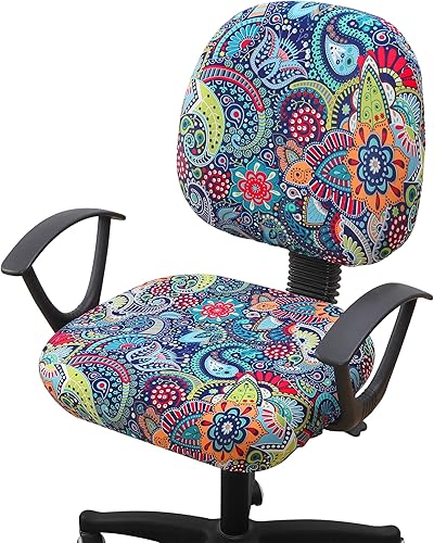 smiry Fundas elásticas para silla de computadora de oficina, de elastano suave, universal, giratoria, protector de silla extraíble y lavable,