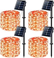 Vista 28 de JMEXSUSS Paquete de 2 luces solares de Navidad impermeables para exteriores, 100 LED de 33 pies, color blanco cálido y multicolor, luces solares
