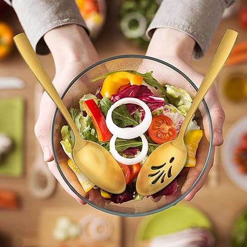 Miniatura 6 de HaWare - Utensilios de servir, juego de 5 piezas de acero inoxidable para anfitriona, mango cuadrado suave y completo para bufé, fiesta, hogar,