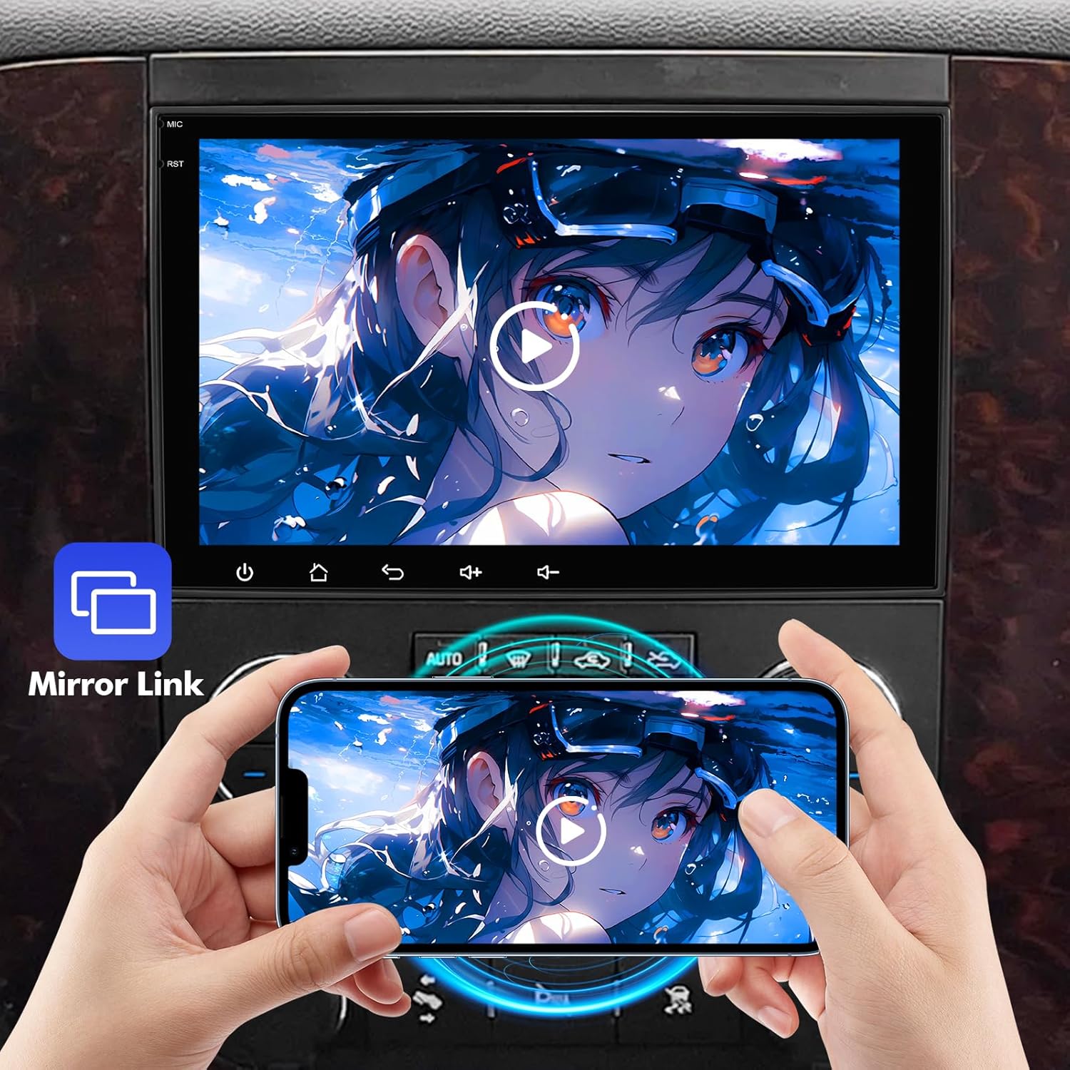 8 Inch IPS Touchscreen Android 14 Car Stereo for Chevrolet Silverado GMC Sierra Yukon 2007-2013 with Wireless CarPlay & Android Auto 2+64GB Car Radio, Support WiFi 6, Bluetooth 5.4, FM Backup Camera