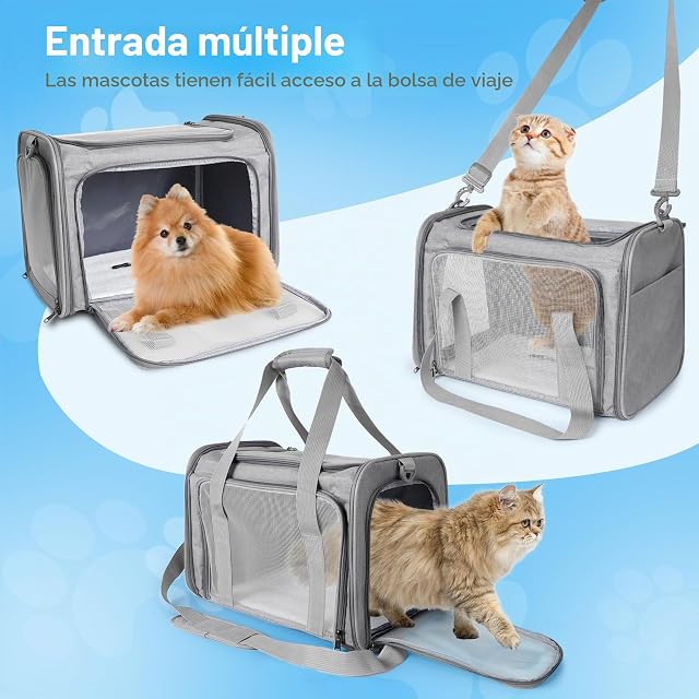 Foto 5 de 7 de AiQInu Bolsa de Transporte para Perro Gato, Plegable Mochila para Gatos con Correa de Hombro Ajustable